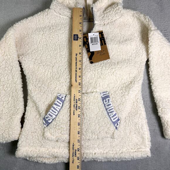 NWT Chance or Fate Sherpa Hoodie Kids Medium 1/4 Zip Snow Peak White Squad - Picture 7 of 9